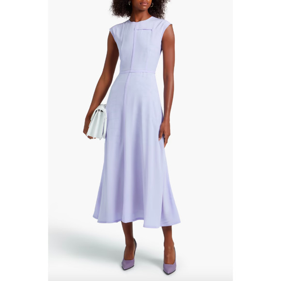 Victoria Beckham Lilac Cap Sleeve Midi Dress